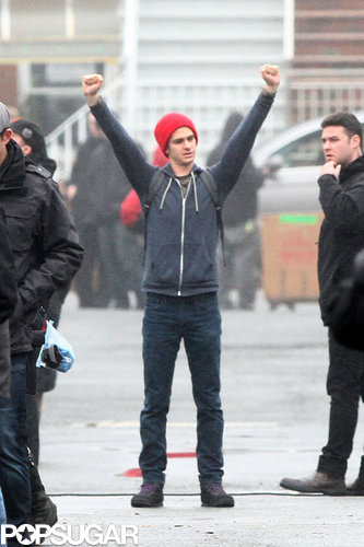 Emma Stone and Andrew Garfield Break for Breakfast in NYC Emma Stone and Andrew Garfield Break for Breakfast in NYC