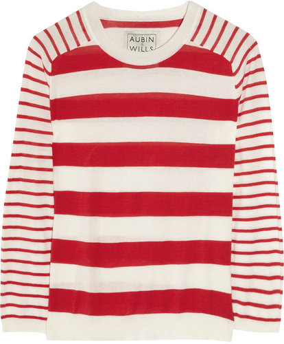 Aubin & Wills Dumbleton striped fine-knit cotton sweater