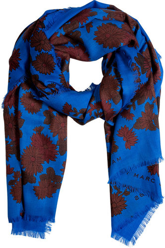 Marc by Marc Jacobs Neptune Blue-Multi Onyx Floral Scarf
