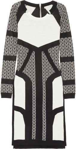 Dagmar Jody merino wool jacquard dress