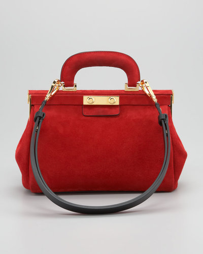 Marni Suede Top-Handle Satchel Bag