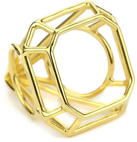 Pure Dead Brilliant "Kind Diamonds" Gold Cocktail Faceted Ring