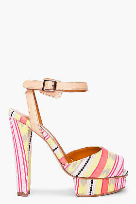 CARVEN Multicolor Striped Jacquard Pumps