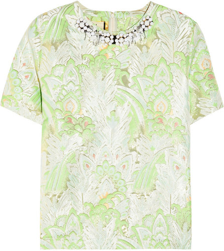 Marni Embellished brocade top
