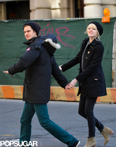Andrew Garfield and Emma Stone held hands in NYC.
Andrew Garfield and Emma Stone held hands in NYC.