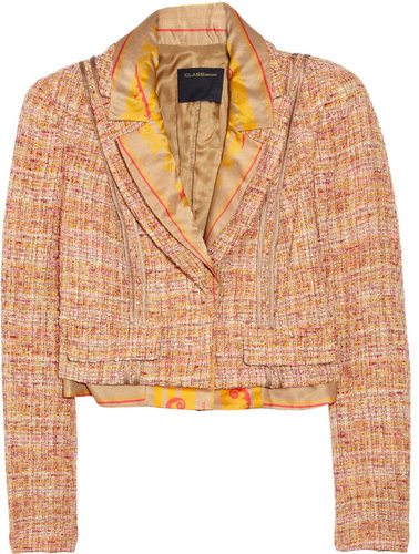 CLASS Roberto Cavalli Cropped bouclé jacket