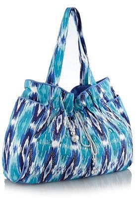 Blue tribal printed beach bag