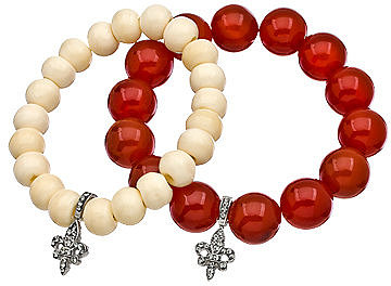 Krystal Sasso Crystal Fleur De Lis Beaded Bracelet