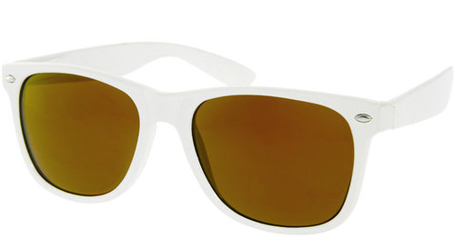ASOS White Wayfarer with Gold Mirror Lens