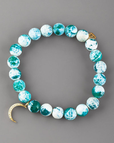 Sydney Evan Green Agate & Pave Diamond Bracelet
