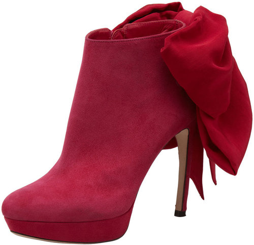 Alexander McQueen Bow-Back Ankle Boot
