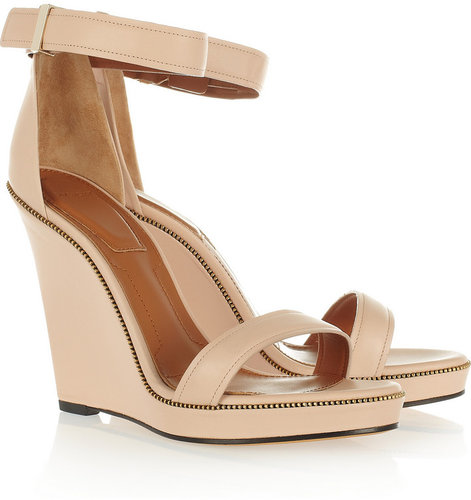 Givenchy Zip-detailed leather wedge sandals