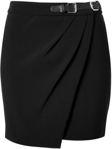 Sandro Black Wrap Effect Skirt
