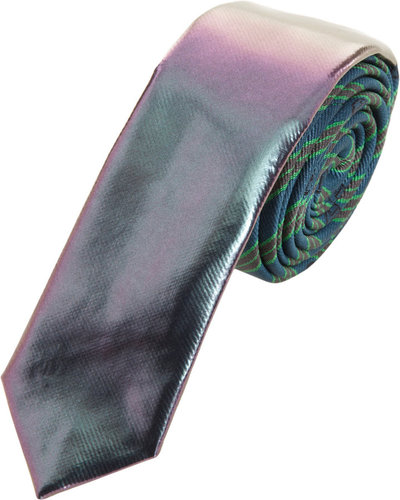 Lanvin Lacquer Dipped Repp Tie