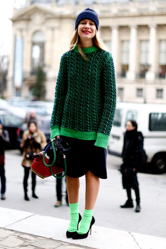 Natalie Joos made a statement in electric green.
Natalie Joos made a statement in electric green.