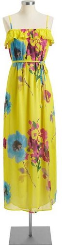 Women's Chiffon Tie-Front Maxi Dresses