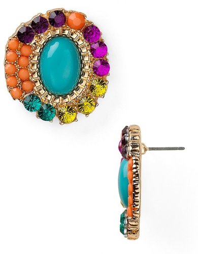 Aqua Cluster Stud Earrings