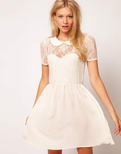 ASOS Lace Shirt Dress With Peterpan Collar
