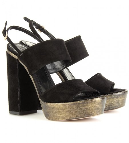 Chloé LEATHER STITCHED PLATFORM SANDALS