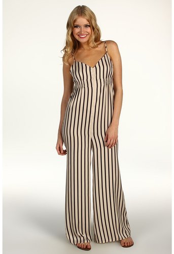 BCBGeneration  Low V Striped Jumpsuit