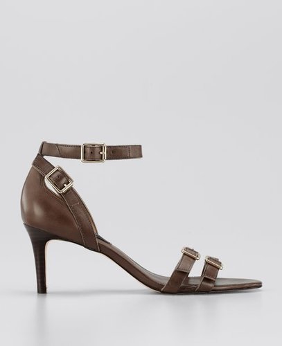 Scarlett Buckle Leather Kitten Heels