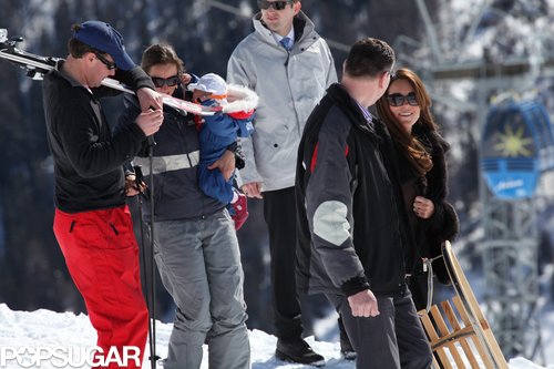 Pregnant Kate Middleton carried a sled in the Swiss Alps.
Pregnant Kate Middleton carried a sled in the Swiss Alps.
