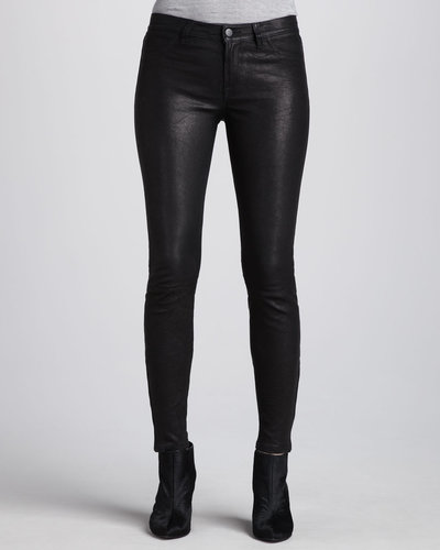 J Brand Jeans L8001 Noir Leather Super Skinny Pants