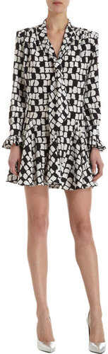 Saint Laurent Classic Long Sleeve Skating Mini Dress