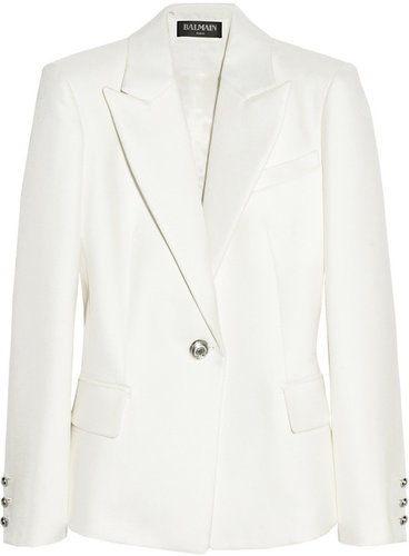 Balmain Woven cotton and silk-blend blazer