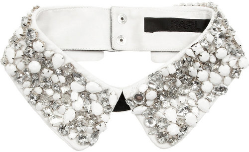 Karl Embellished cotton collar