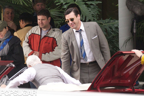 Jon Hamm filmed scenes with John Slattery.
Jon Hamm filmed scenes with John Slattery.