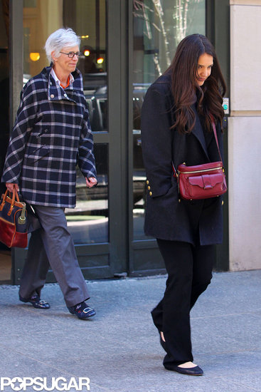 Katie Holmes Meets Up With Her Mom For a Chilly NYC Outing Katie Holmes Meets Up With Her Mom For a Chilly NYC Outing
