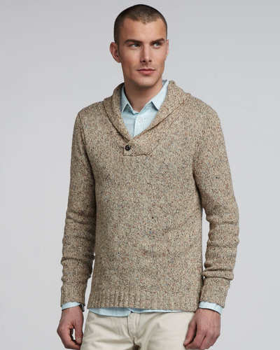 Rag & Bone Dorset Marled Shawl-Collar Sweater