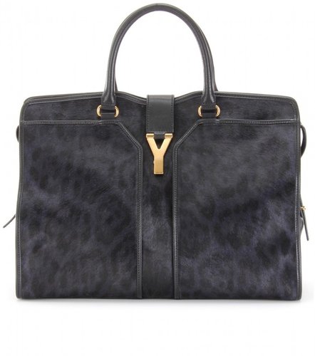 Saint Laurent LARGE CABAS CHYC EAST/WEST PRINTED HAIRCALF BAG