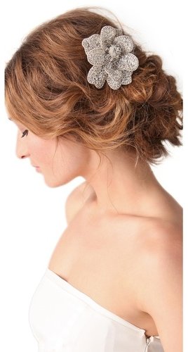 Deepa gurnani Floral Crystal Embellished Comb