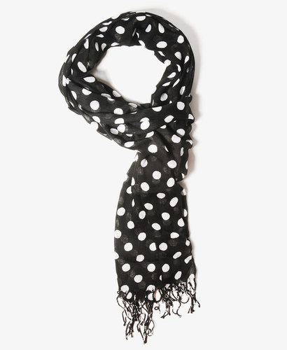 Forever 21 Polka Dot Fringe Scarf