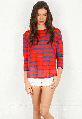 Long Sleeve Stripe Crew - by Enza Costa