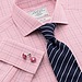 Pink & blue large Prince of Wales check slim fit dress shirt