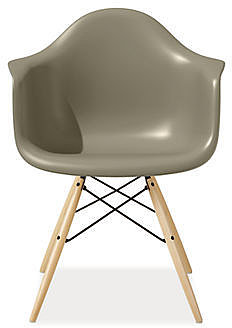 Eames® Molded Plastic Chairs with Maple Dowel Leg Base