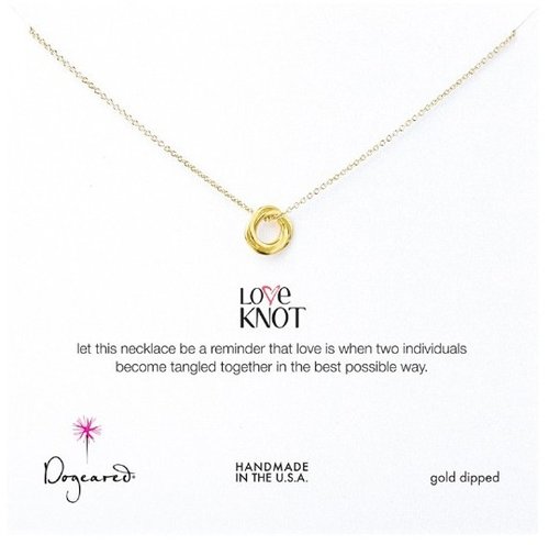 Dogeared love knot gold dipped necklace