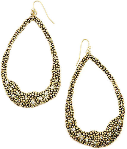 RACHEL Rachel Roy Earrings, Gold-Tone Crystal Hoop Earrings