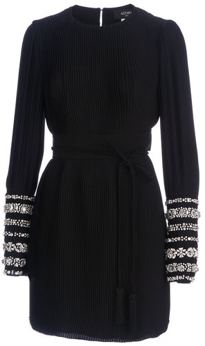 Azzaro embellished pleated dress