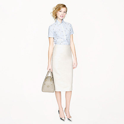 Long No. 2 pencil skirt in double-serge cotton