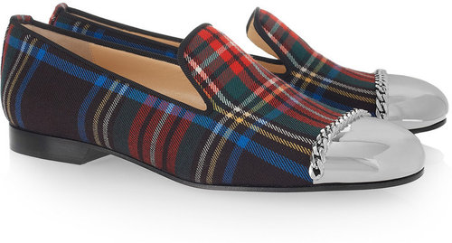 Christian Louboutin Rollergirl tartan canvas loafers