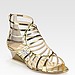 Hedda Metallic Leather Gladiator Wedge Sandals