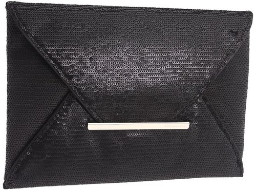 BCBGMAXAZRIA - Matte Sequins Envelope Clutch (Black) - Bags and Luggage