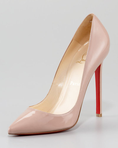 Christian Louboutin Pigalle Patent Pump, Nude