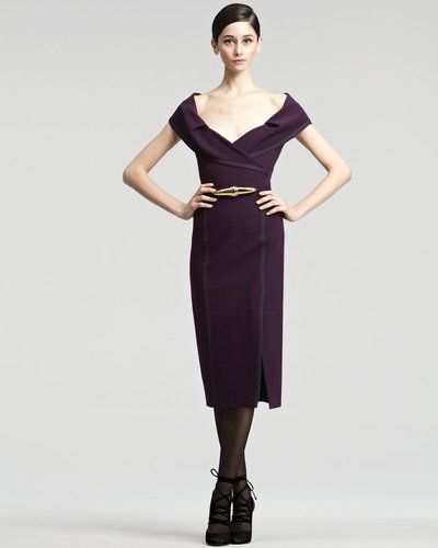 Donna Karan Off-The-Shoulder Crepe Dress