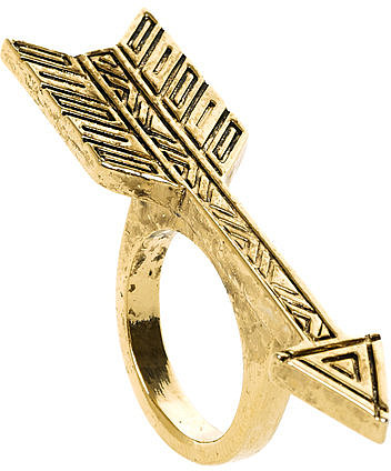 Plated Antiqued Arrow Ring