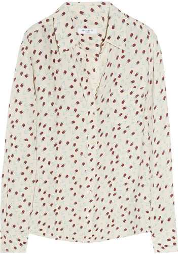 Equipment Brett floral-print silk shirt